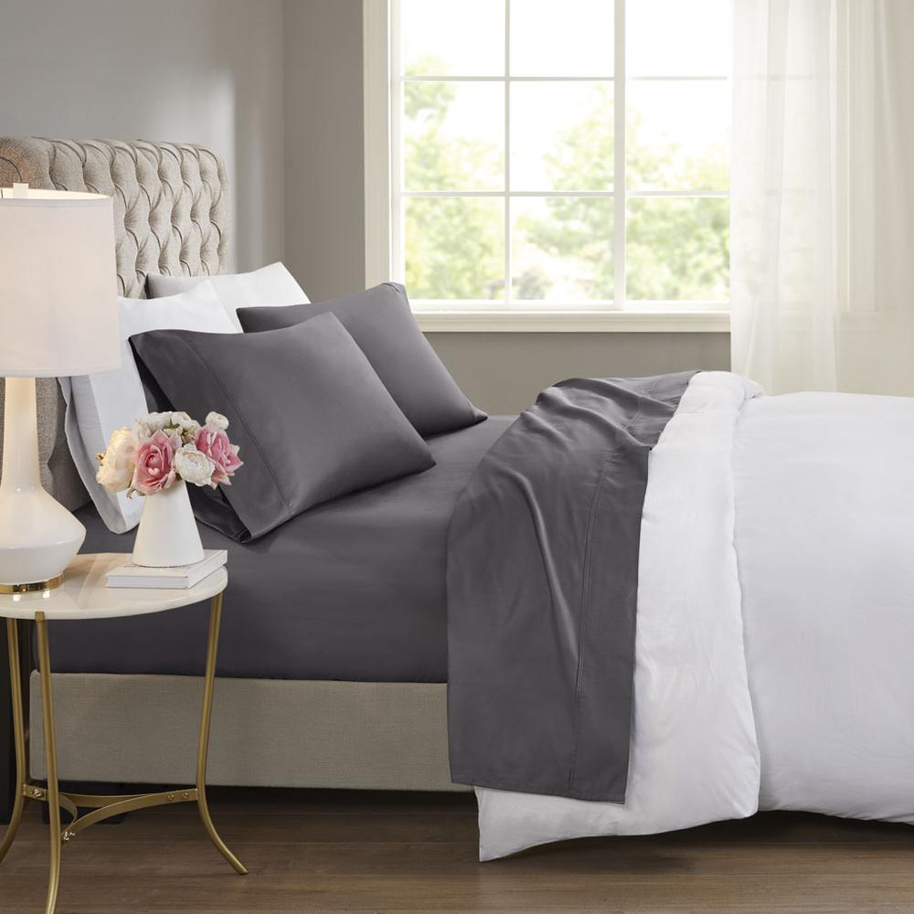 600 Thread Count Cooling Cotton Blend 4 PC Sheet Set - Luxurious & Breathable, Perfect for Hot Sleepers, White