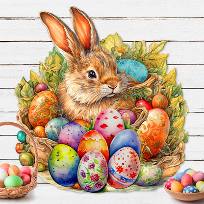 Easter Bunny with Eggs Holiday Door Decor by G. Debrekht - Easter Spring Decor - 8652766H-3