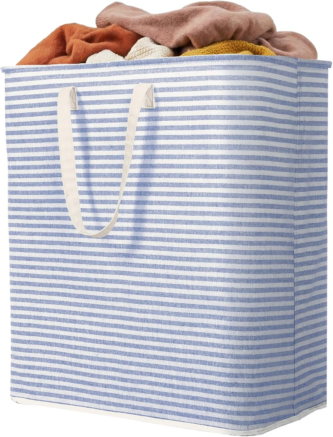 1 Pack Laundry Basket 80L Each, Collapsible Clothes Hamper with Reinforced Handles, Freestanding Waterproof Design for Bedroom and Laundry Room, Grey 80L Total