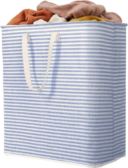 1 Pack Laundry Basket 80L Each, Collapsible Clothes Hamper with Reinforced Handles, Freestanding Waterproof Design for Bedroom and Laundry Room, Grey 80L Total