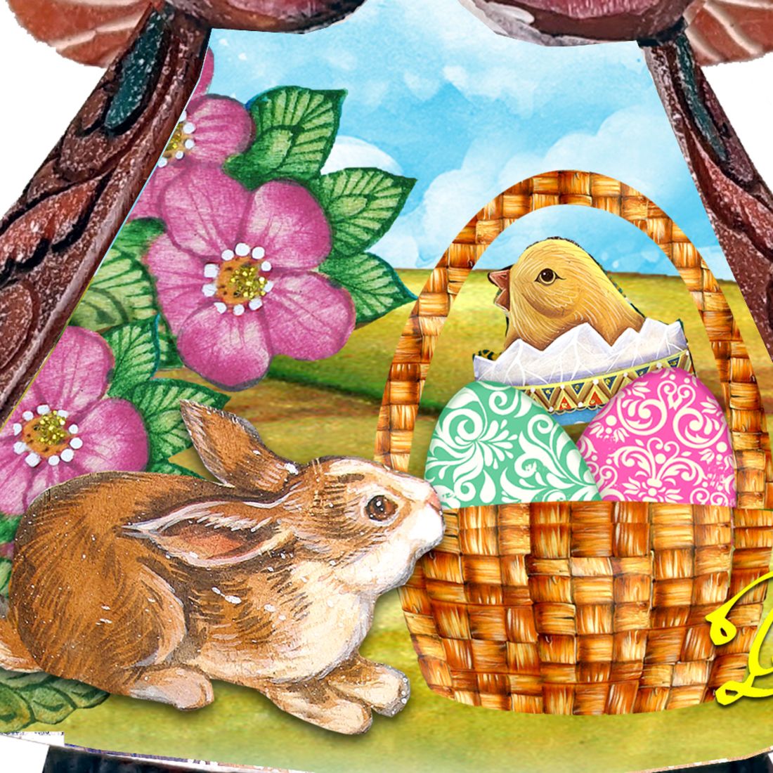 Easter Angel With Bunny Handcrafted Christmas Figurine - G. DeBrekht - Easter Spring Decor - 516662-2