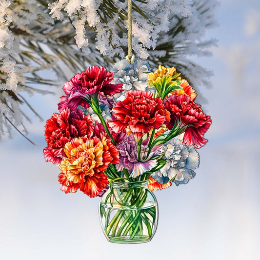 Flowers in the Vase Wooden Ornaments by G. Debrekht - Love Family Decor - 8688317-0