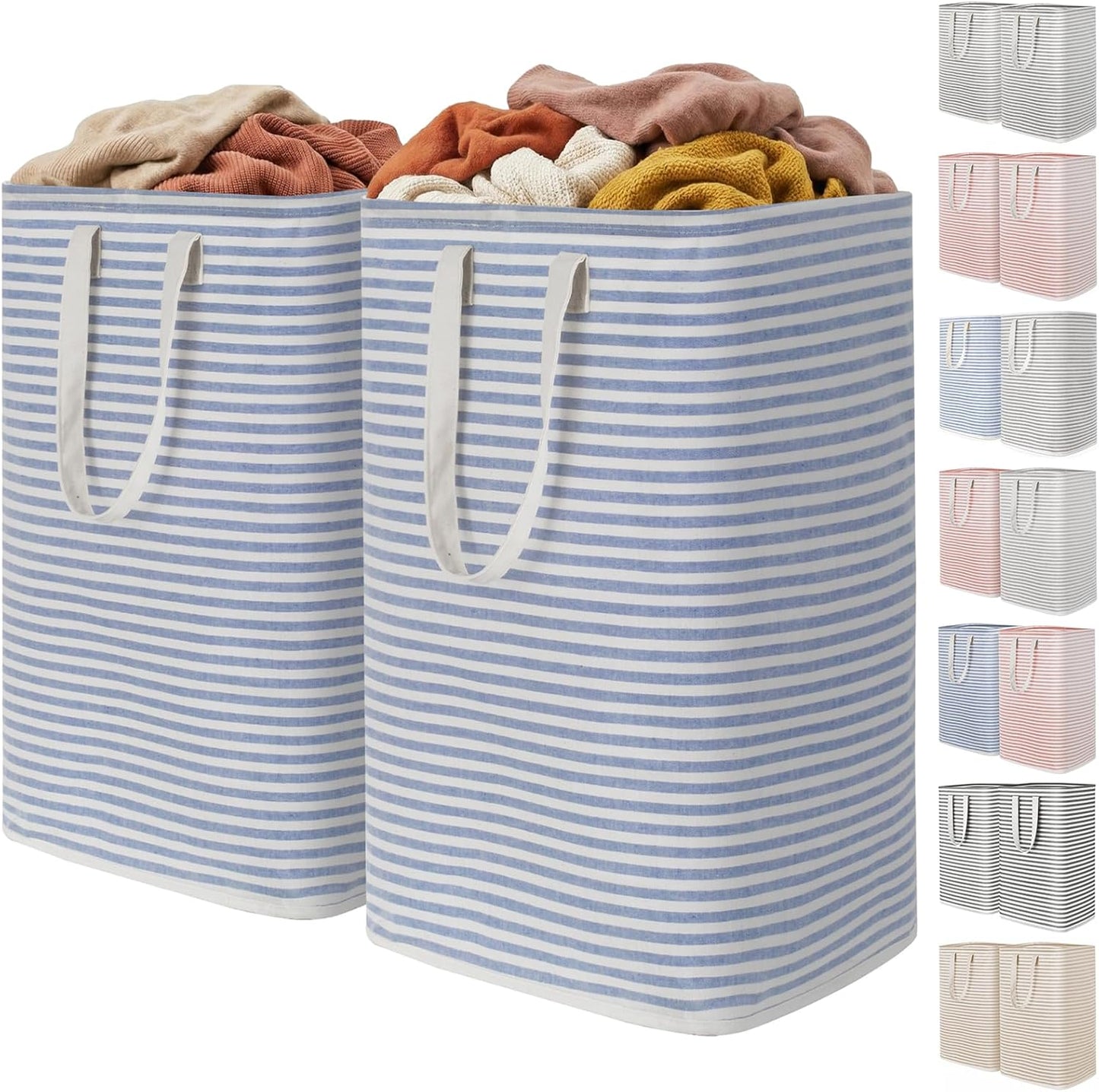 1 Pack Laundry Basket 80L Each, Collapsible Clothes Hamper with Reinforced Handles, Freestanding Waterproof Design for Bedroom and Laundry Room, Grey 80L Total