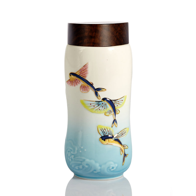 The Joy of Fish Travel Mug ( Double Wall )-5