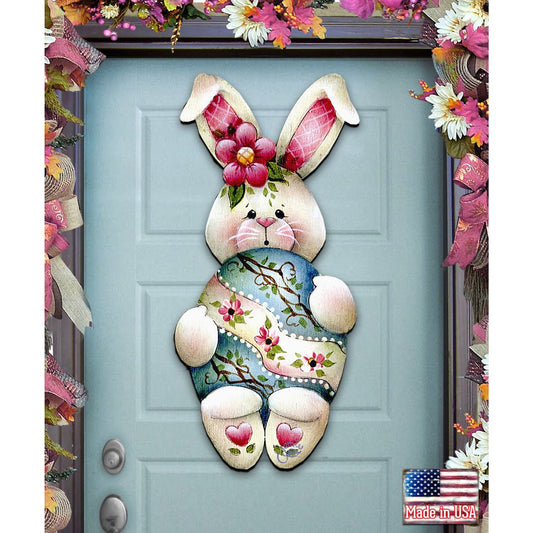 Bunny Hugs Easter Door Decor by Jamie Mills-Price - Easter Spring Decor - 8457602H-0
