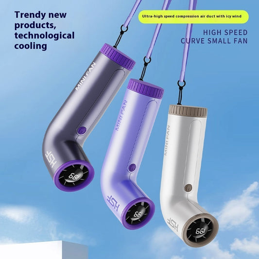 High-speed Little Turbine Digital Display Charging Long Endurance Portable Fan