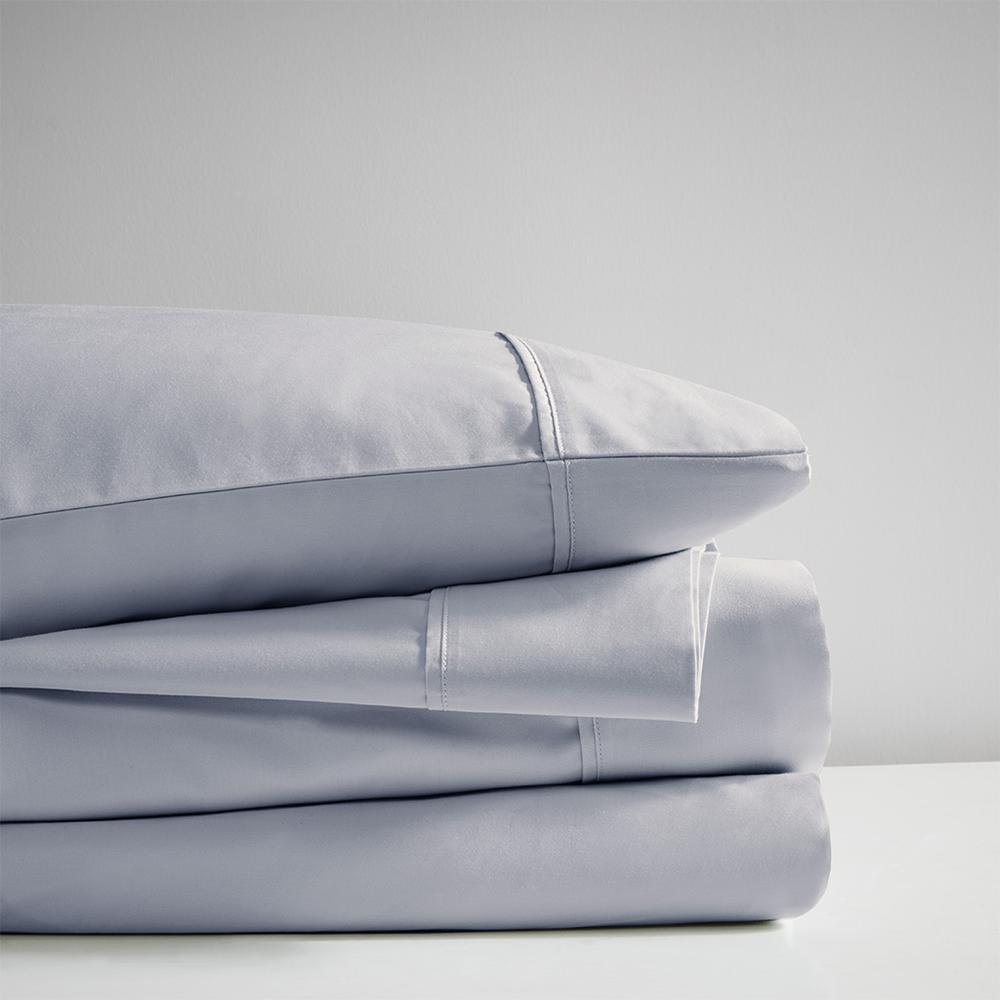 600 Thread Count Cooling Cotton Blend 4 PC Sheet Set - Luxurious & Breathable, Perfect for Hot Sleepers, White