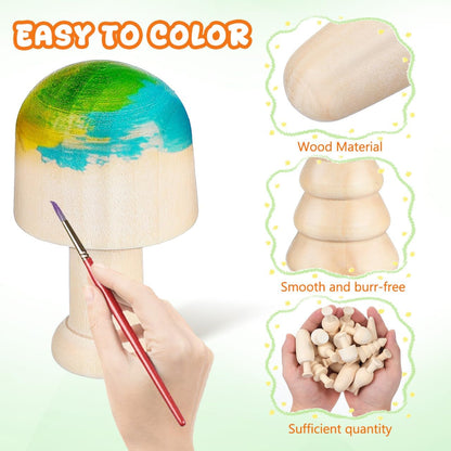 20Pcs Unfinished Wooden Mini Trees: Blank DIY Graffiti Wooden Tree Unfinished for DIY Crafts and Christmas Easter Decorations
