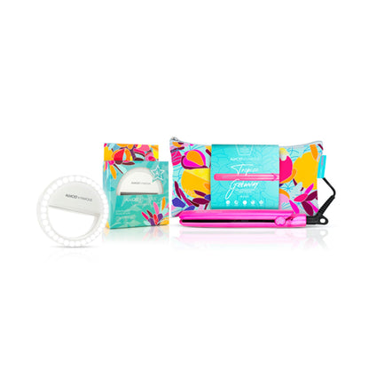 Tropico Getaway 0.5" Flat Iron with Travel Bag + "Spotlight" LED Selfie Light-0