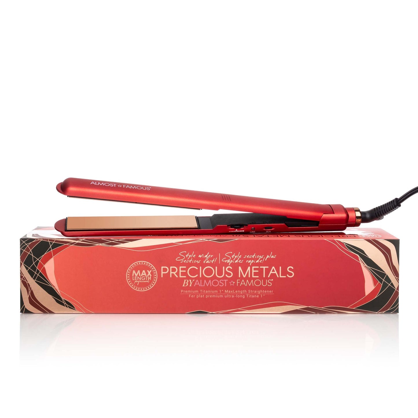 MaxLength 1" Flat Iron with Rose Gold Titanium Plates-2