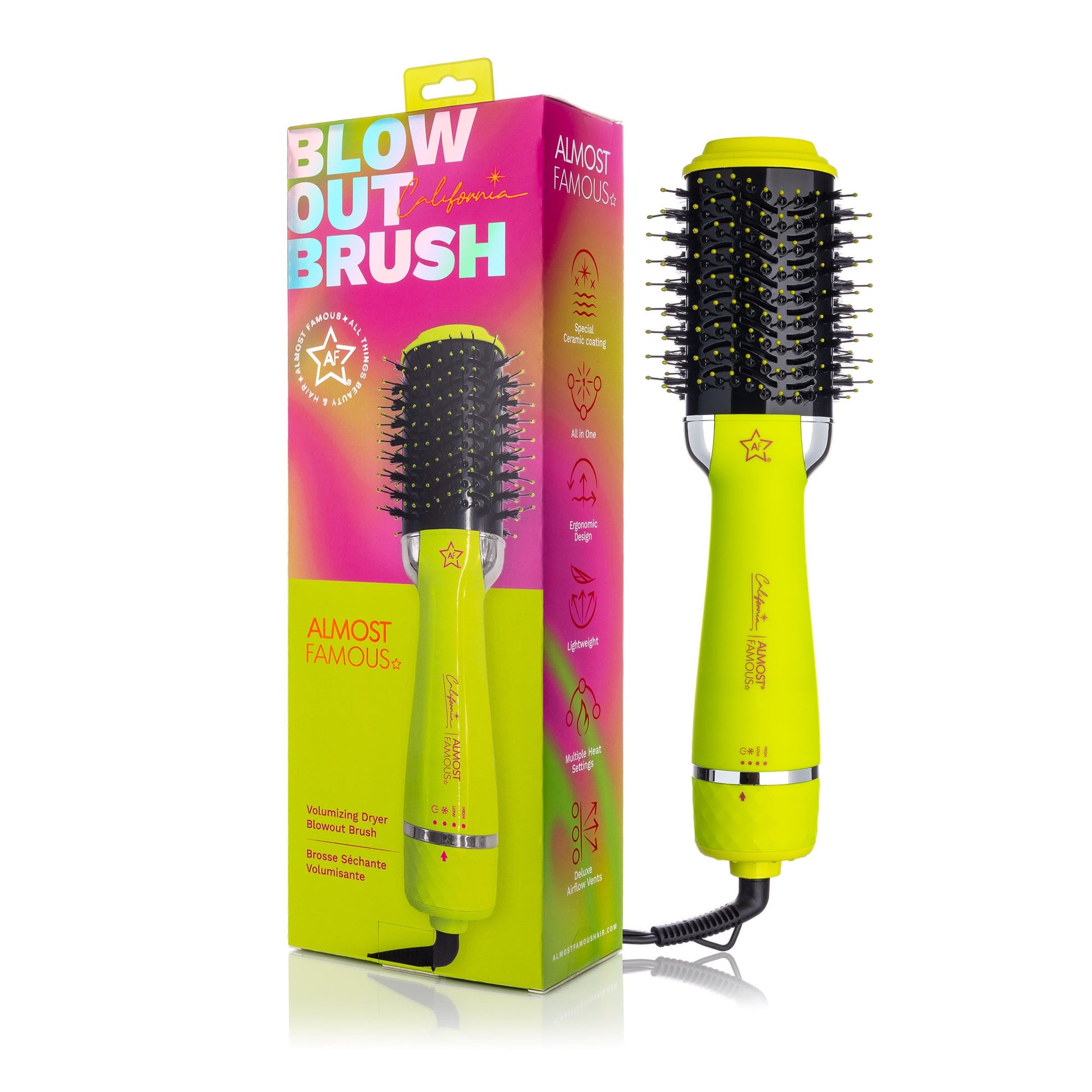 New 3in1 Blowout Brush Styling Tool - California Collection/Yellow-0