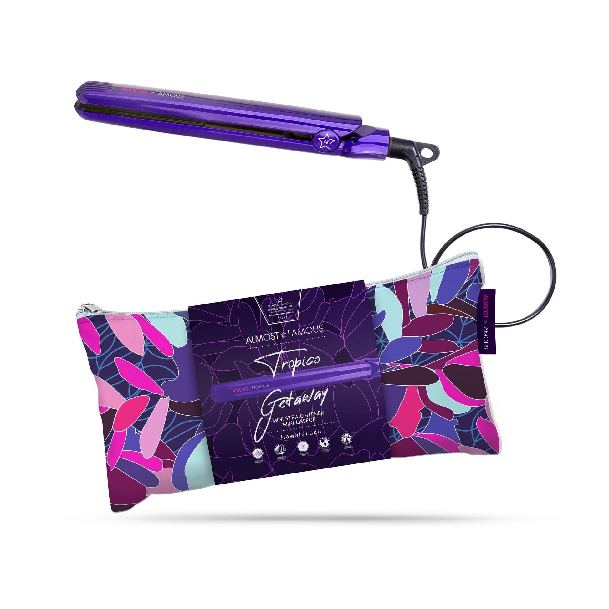 Tropico Getaway 0.5" Flat Iron with Travel Bag + "Spotlight" LED Selfie Light-2