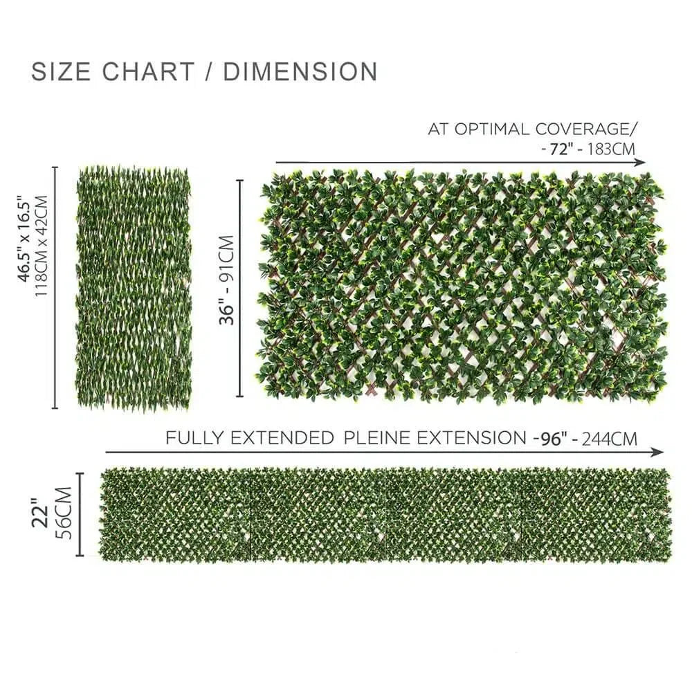 Expandable Faux Jasmine Trellis Privacy Fence (Variable Size) UV Resistant 72" x 36"-4