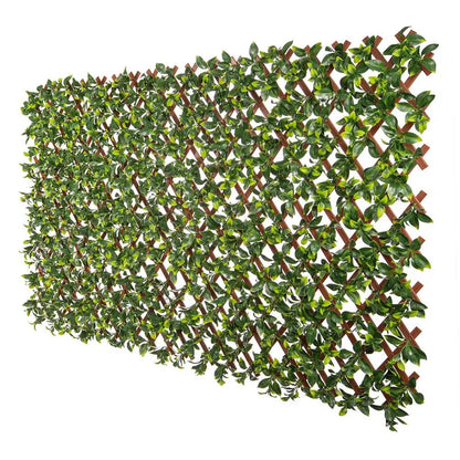 Expandable Faux Jasmine Trellis Privacy Fence (Variable Size) UV Resistant 72" x 36"-0