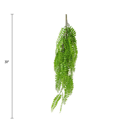 Artificial Dark Green Hanging Button Fern Plant 31" UV Resistant-1
