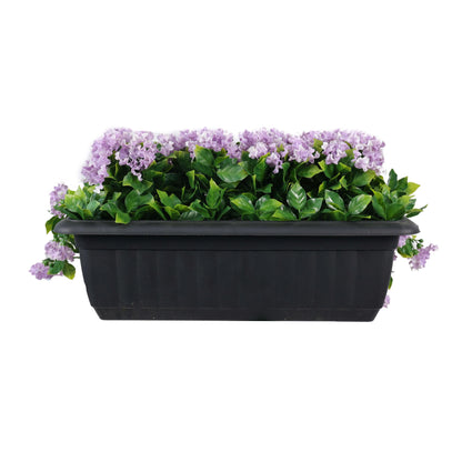 Artificial Draping Lilac Flowering Window Box Planter 20" x 14"(Outdoor Proof)-2