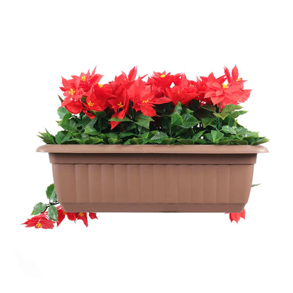 Artificial Draping Poinsettia Window Box Planter 20" x 14" UV Resistant (Outdoor Proof)-2