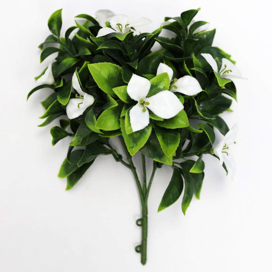Artificial White Bougainvillea Flower Stem 12" (Living Wall Insert) UV Resistant-0