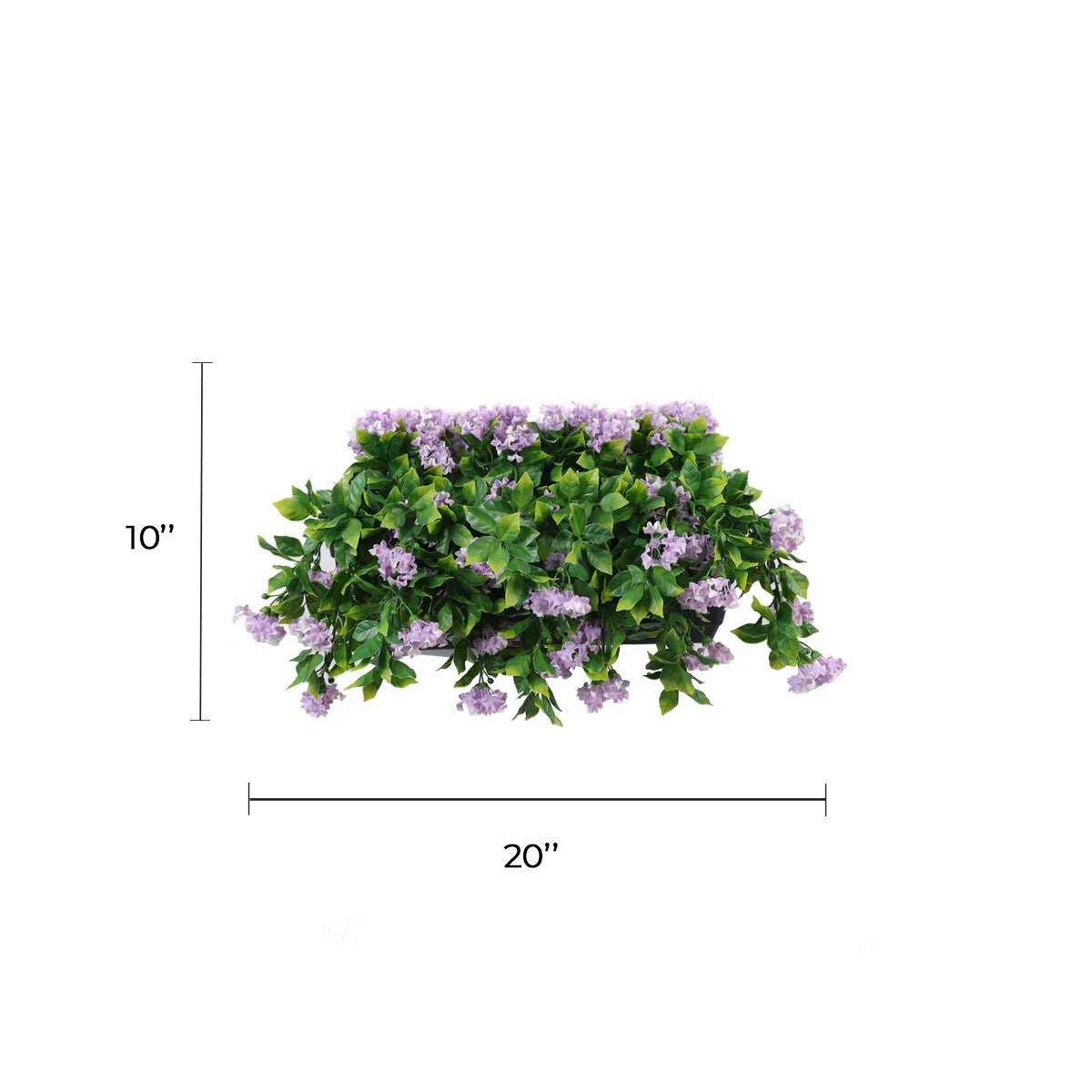 Artificial Draping Lilac Flowering Window Box Planter 20" x 14"(Outdoor Proof)-1