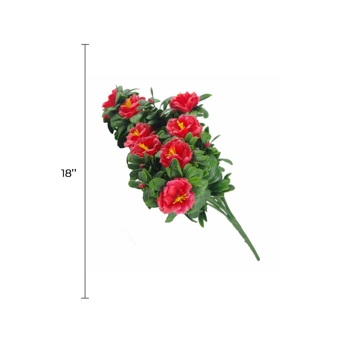 Faux Red Rose Bunch UV Resistant 18"-1