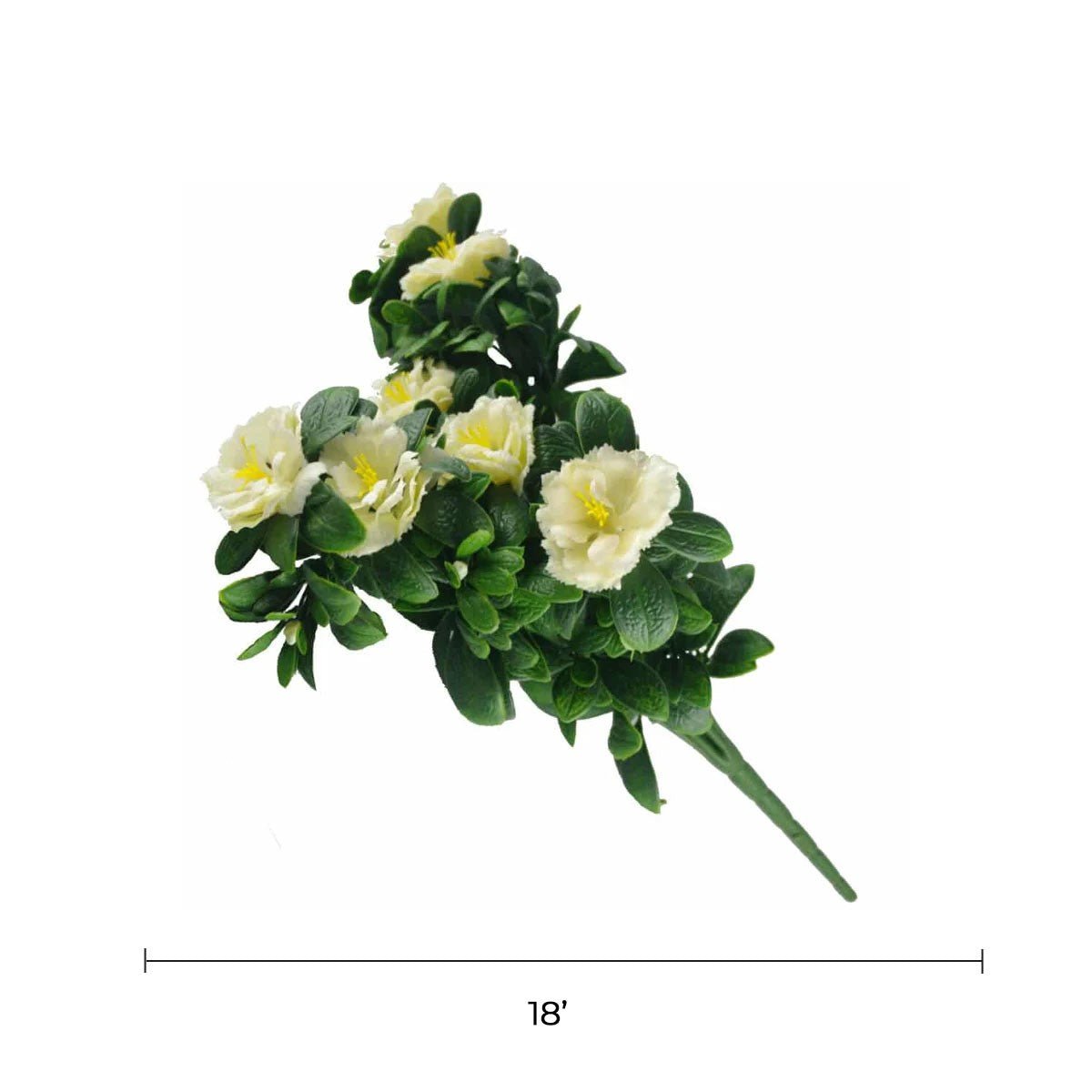 Faux White Rose Bunch UV Resistant 18"-1