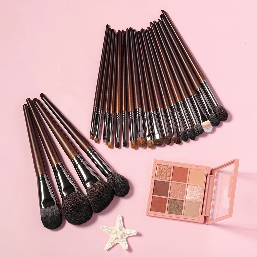 OVW 22PCS Natural Makeup Gift Sets Goat Hair Kit for Professional Makeup Set Blending Brushes-3
