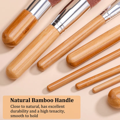 BS-MALL hot sale 11pcs custom logo natural bamboo makeup brush set-2
