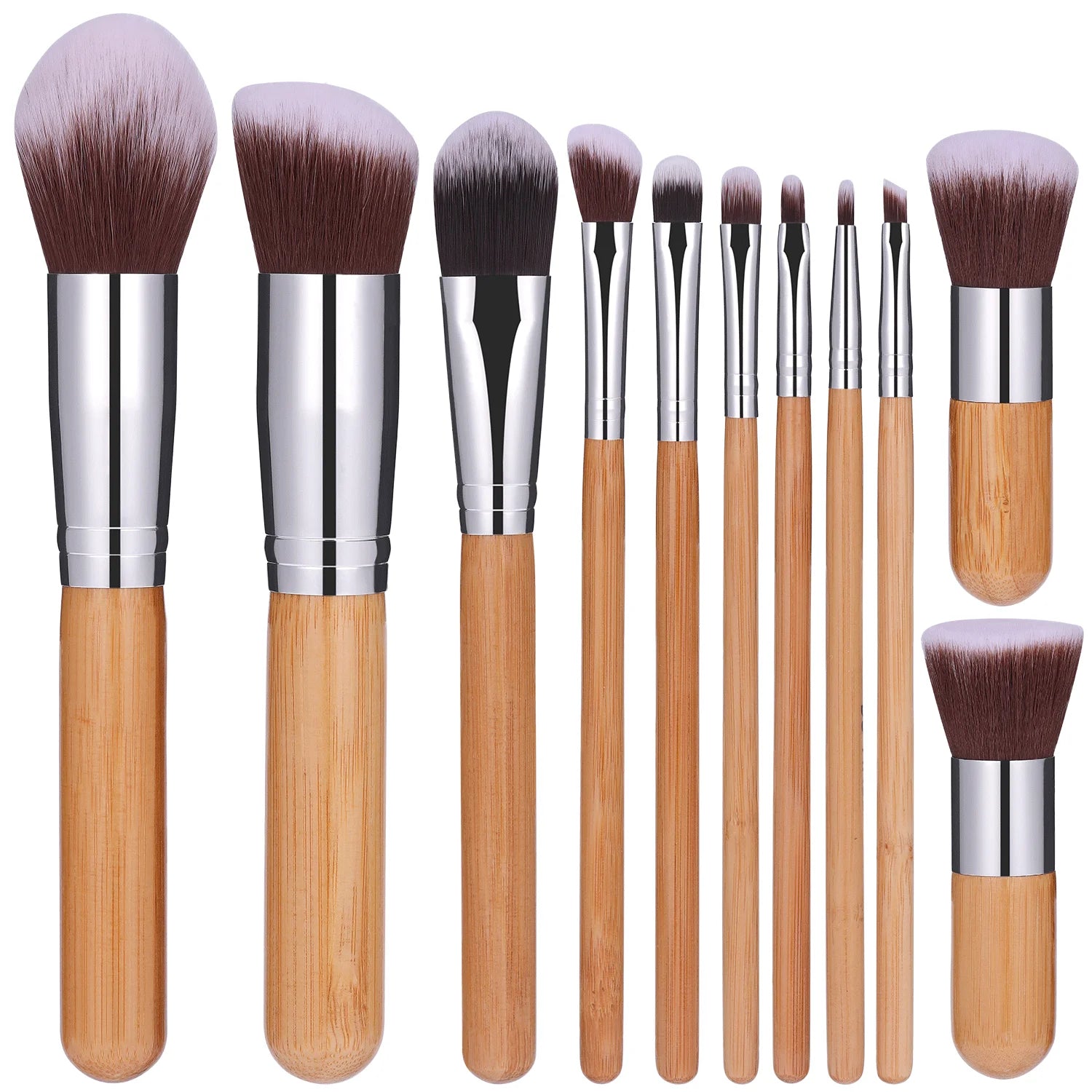BS-MALL hot sale 11pcs custom logo natural bamboo makeup brush set-6