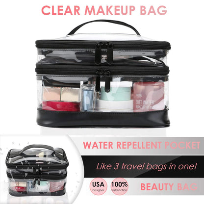 Clear Makeup Bag Organizer Multifunction Large Waterproof cosmetic bag Portable Travel Makeup Cosmetic Bags-1