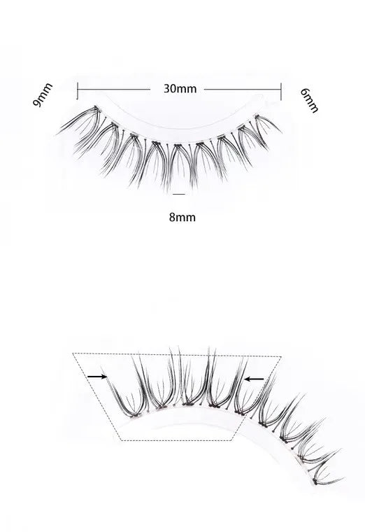 Handmade Clear Band Soft Natural Look False Eyelashes Makeup 3D Lashes-3