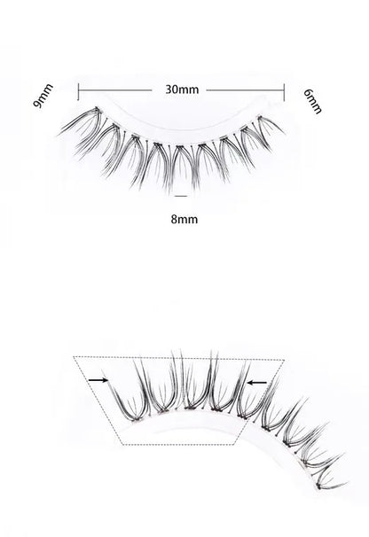 Handmade Clear Band Soft Natural Look False Eyelashes Makeup 3D Lashes-3