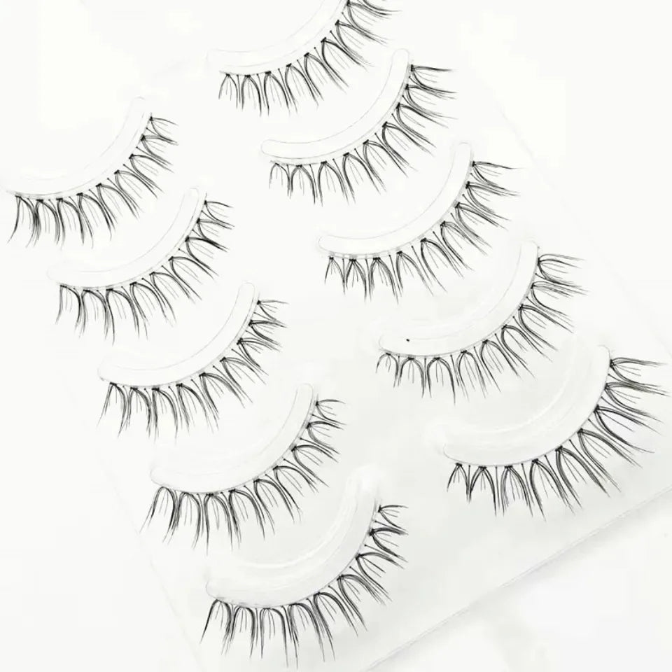 Handmade Clear Band Soft Natural Look False Eyelashes Makeup 3D Lashes-1