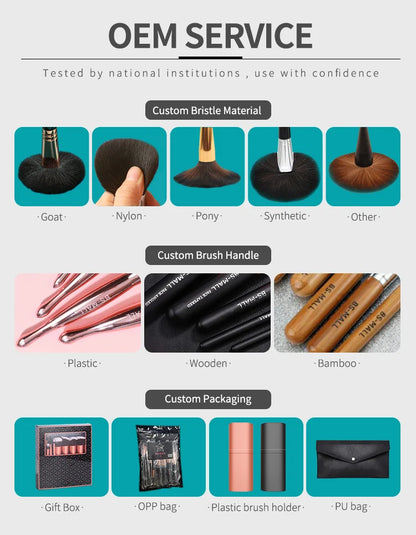 BS-MALL 15 Piece Colourful Makeup Brush Set Private Label Custom Logo Mulit Color Rainbow Make Up Brush Set-4