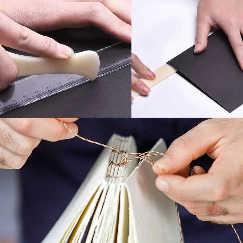 L38 16pcs Bookbinding Kits Bone Folder for Beginners Paper DIY Basic Bookbinding Tools Kits-4