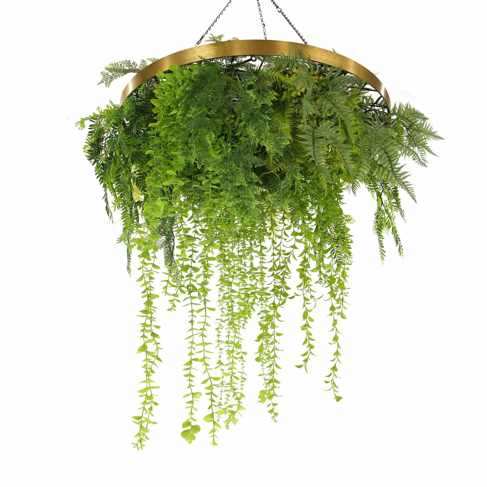 32-Inch Imitation Gold Artificial Hanging Green Wall Disc – Limited Edition  UV-Resistant Foliage-2