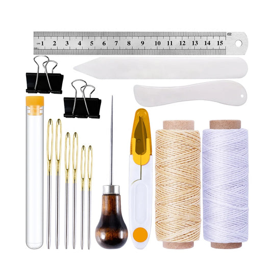 L38 16pcs Bookbinding Kits Bone Folder for Beginners Paper DIY Basic Bookbinding Tools Kits-0