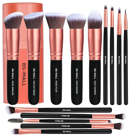 Wholesale 14 pcs Rose Gold Cosmetic Make up Brush Kit Private Label High Quality Private Label Makeup Brushes with Brush Holder-0