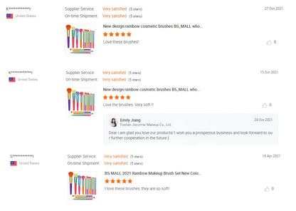 BS-MALL 15 Piece Colourful Makeup Brush Set Private Label Custom Logo Mulit Color Rainbow Make Up Brush Set-2