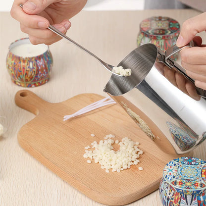 A Set Candle Making Kit Pouring Pot Wicks Sticker DIY Candle Fixator Craft Tools DIY Handmade Candle Set With Cotton Core Holder-2