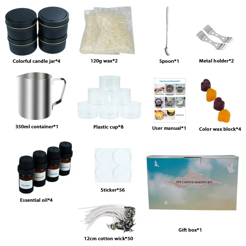 handmade scented candle soy wax candle making kit diy candle making kit-1