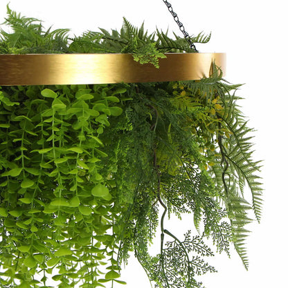 32-Inch Imitation Gold Artificial Hanging Green Wall Disc – Limited Edition  UV-Resistant Foliage-4