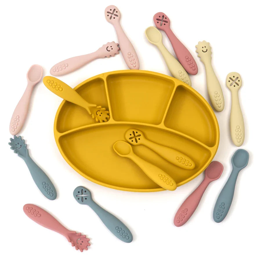 Set of 3 Silicone Learning Spoons for Children Multivariant-1