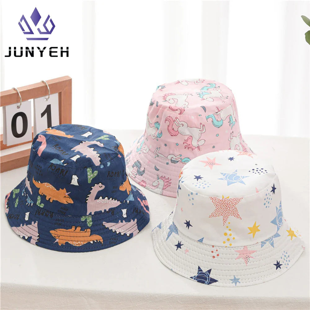 Multi-variant patterned print bucket hat for children-0