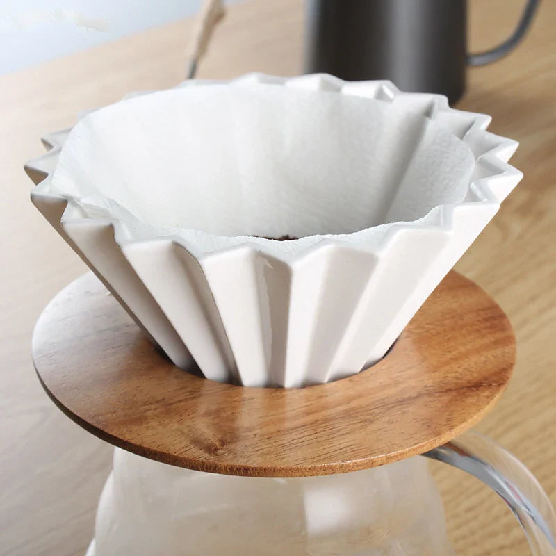 Ceramic Coffee Dripper Pour Over Coffee Maker Handmade Origami Coffee Filter Cup-3