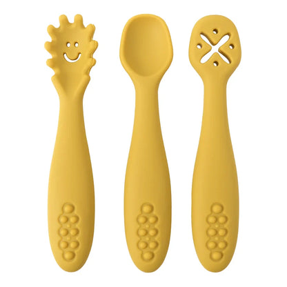 Set of 3 Silicone Learning Spoons for Children Multivariant-6