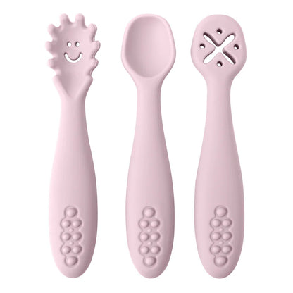 Set of 3 Silicone Learning Spoons for Children Multivariant-8