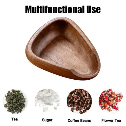 Coffee Beans Dose Tray | Pure Walnut Wood Teaspoon | Tea Separator for Precision Coffee & Tea Brewing-4