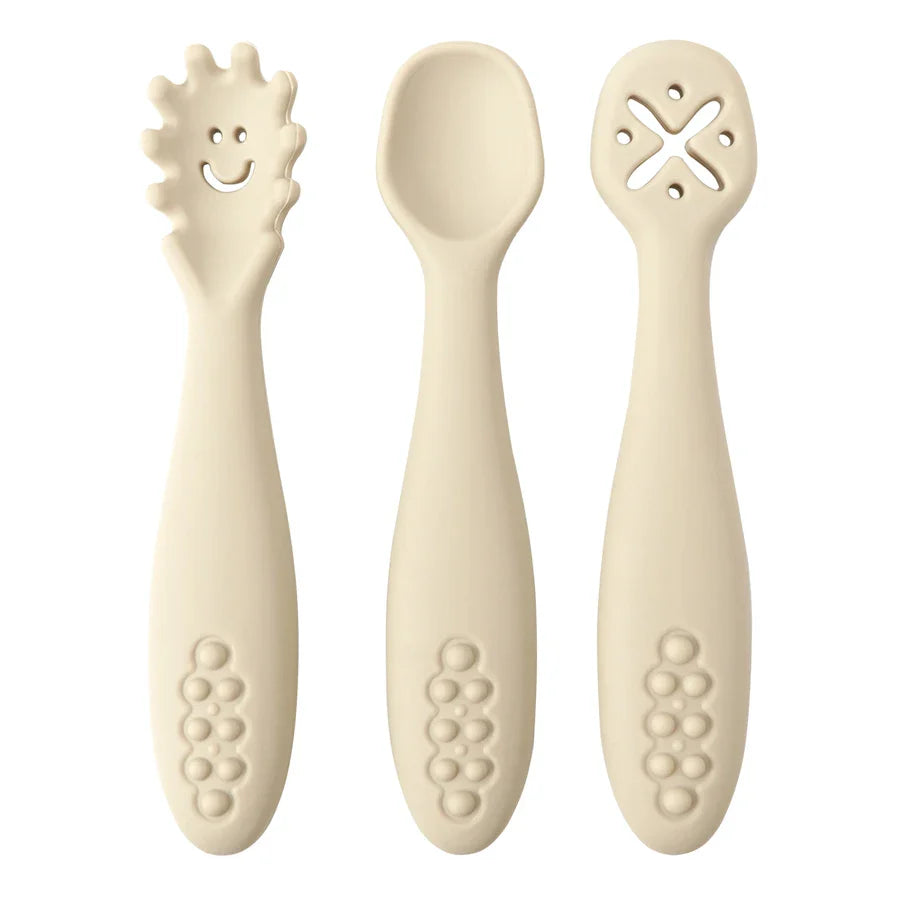 Set of 3 Silicone Learning Spoons for Children Multivariant-5