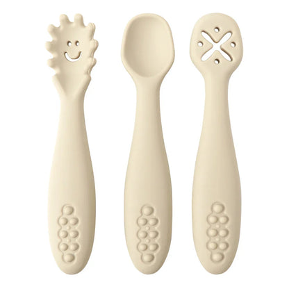 Set of 3 Silicone Learning Spoons for Children Multivariant-5