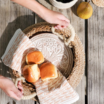 Bread Warmer & Basket Gift Set with Tea Towel - Bird Round-1